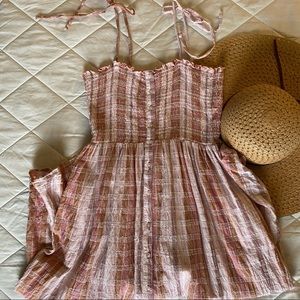 Aerie Smocked Button-down Dress